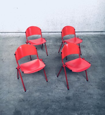 Industrial Stacking Dining Chairs from CAR Katwijk, 1980s, Set of 4-RQV-883375