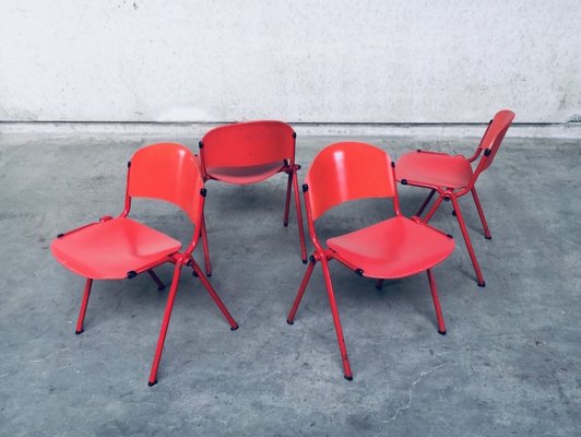 Industrial Stacking Dining Chairs from CAR Katwijk, 1980s, Set of 4-RQV-883375