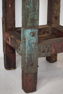 Industrial Stand or Side Table with Solid Iron Top-AOI-1350944