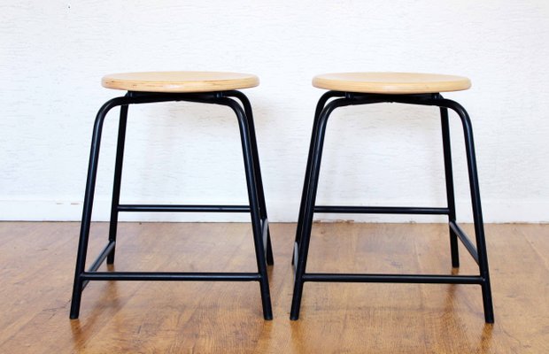 Industrial Stools, 1990s, Set of 2-BQF-1413886