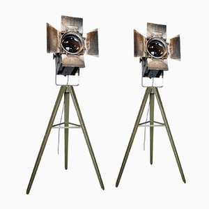 Industrial Studio Spotlight on Wooden Tripod-IA-723589