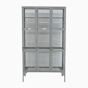 Industrial Transparent Metal Locker Cabinet, 1950s-VT-639992