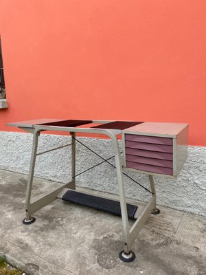 Industrial Typist's Desk in Metal with Drawers and Adjustable Foot from Olivetti, 1970s-GTS-999486