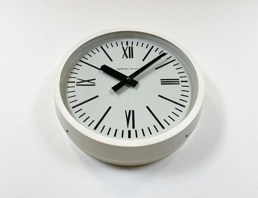 Industrial White Soviet Bakelite Factory Wall Clock from Strela, 1980s-CGF-1260650