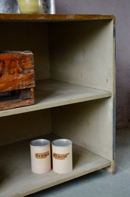 Industrial Wooden Sideboard with Shelves, 1950s-AIU-873536