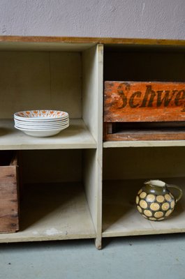 Industrial Wooden Sideboard with Shelves, 1950s-AIU-873536