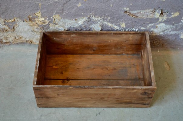 Industrial Wooden Storage Box, 1940s-AIU-2014780