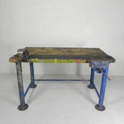 Industrial Workbench with Paramo Vice, 1950s-TL-1808054