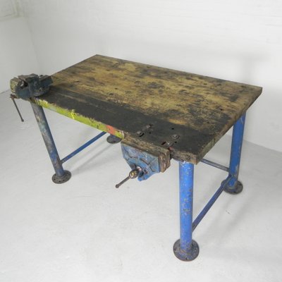 Industrial Workbench with Paramo Vice, 1950s-TL-1808054