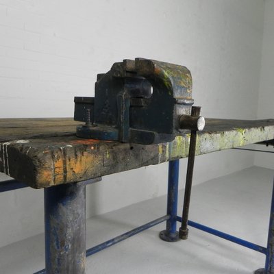 Industrial Workbench with Paramo Vice, 1950s-TL-1808054