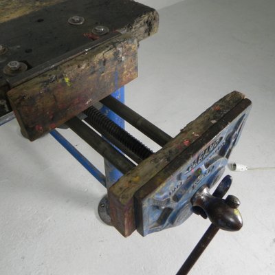 Industrial Workbench with Paramo Vice, 1950s-TL-1808054