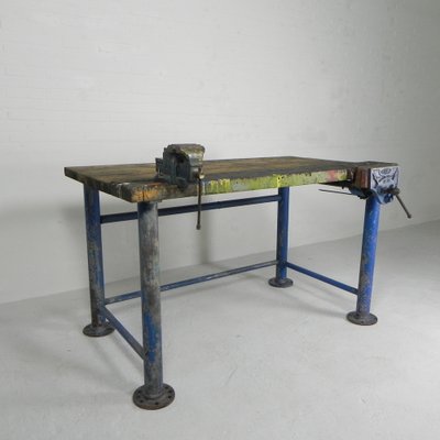 Industrial Workbench with Paramo Vice, 1950s-TL-1808054