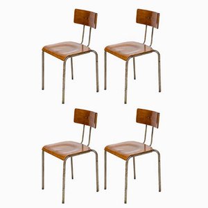 Industrial Workshop Stools in Beech, Set of 4-NZV-1723711