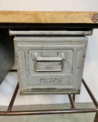 Industrial Worktable with Iron Drawers, 1960s-CGF-1408515