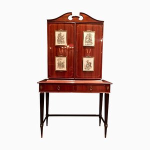 Inlaid Bar Cabinet with Etchings, 1960s-TDA-1376352