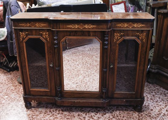 inlaid Furniture Dresser with Mirror and Side Windows-RAQ-884209