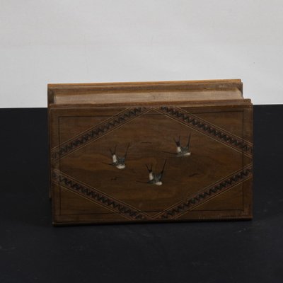 Inlaid Toilet Box in Metal and Wood-RAQ-1820385