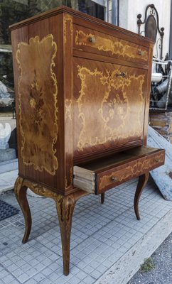 Inlaid Wood and Glass Secretaire, 1970s-RAQ-967582