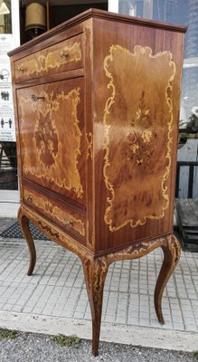 Inlaid Wood and Glass Secretaire, 1970s-RAQ-967582