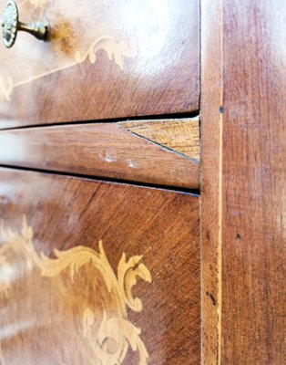 Inlaid Wood and Glass Secretaire, 1970s-RAQ-967582