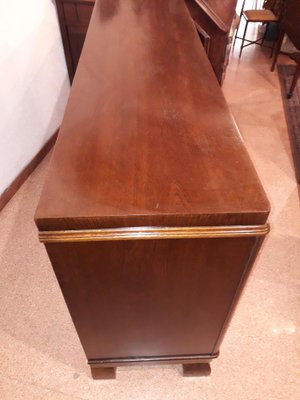 Inlaid Wood Sideboard with Marble Top-AKA-1342198