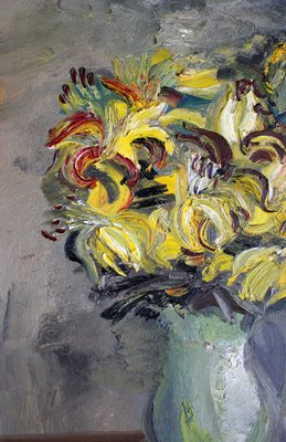 Inta Celmina, Yellow Flowers, Oil on Canvas, 1990s-FNC-2033643