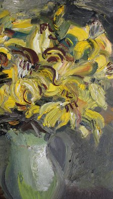 Inta Celmina, Yellow Flowers, Oil on Canvas, 1990s-FNC-2033643