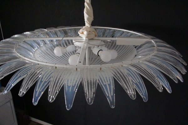 Iridescent and White Murano Glass Chandelier from Barovier & Toso, 1990s-YF-1408615