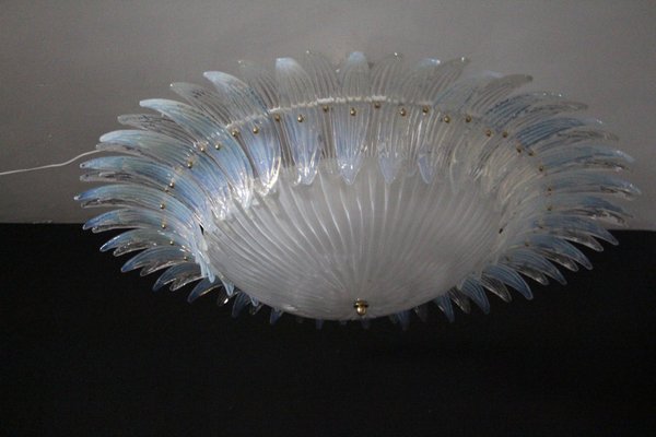 Iridescent and White Murano Glass Chandelier from Barovier & Toso, 1990s-YF-1408615