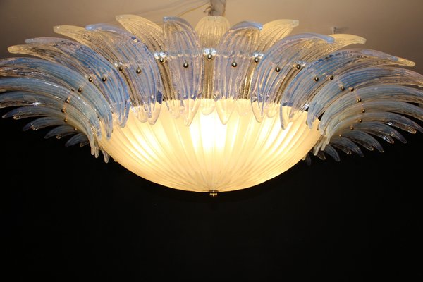 Iridescent and White Murano Glass Chandelier from Barovier & Toso, 1990s-YF-1408615