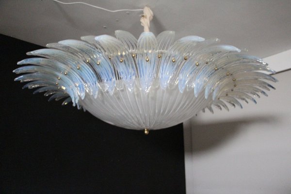 Iridescent and White Murano Glass Chandelier from Barovier & Toso, 1990s-YF-1408615