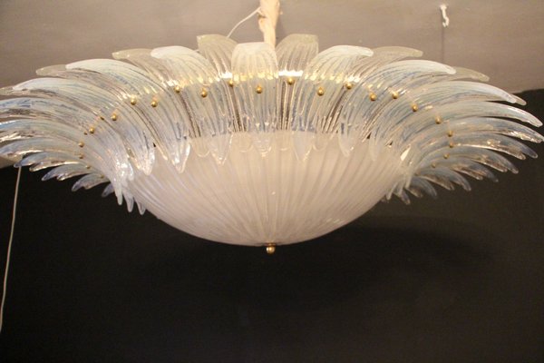 Iridescent and White Murano Glass Chandelier from Barovier & Toso, 1990s-YF-1408615