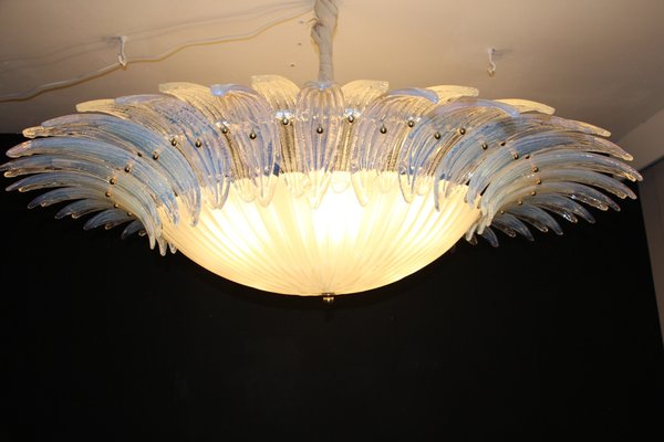 Iridescent and White Murano Glass Chandelier from Barovier & Toso, 1990s-YF-1408615