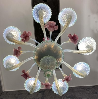 Iridescent Murano Glass Chandelier, Venice, 1960s-MBH-1032527