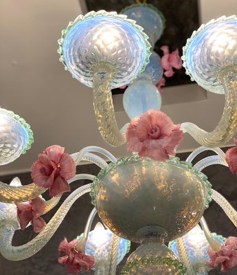 Iridescent Murano Glass Chandelier, Venice, 1960s-MBH-1032527