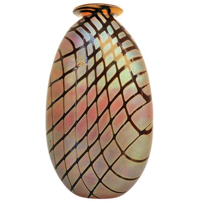 Iridescent Oval Art Glass Vase with Lip by Craig Zweifel, 2003-DEK-932510