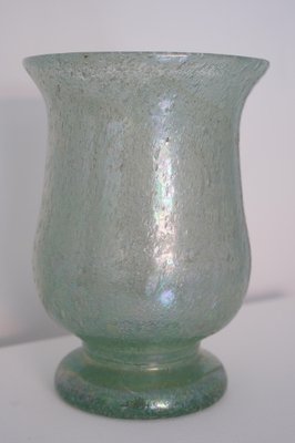 Iridescent Pulegoso Glass Chalice Vase, Murano, 1930s-IM-1792222