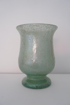 Iridescent Pulegoso Glass Chalice Vase, Murano, 1930s-IM-1792222