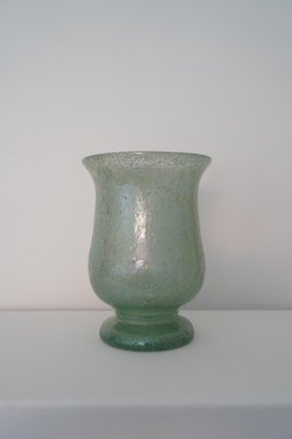 Iridescent Pulegoso Glass Chalice Vase, Murano, 1930s-IM-1792222