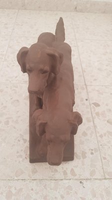 Irish Setter Dogs in Brown Earthenware from Karlsruher Majolika-QDP-1396899