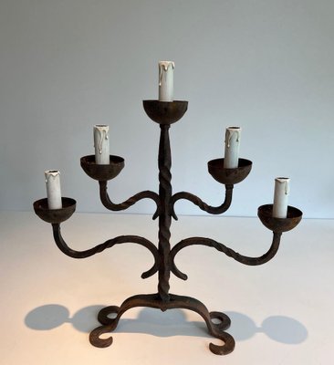 Iron 5-Arm Candleholder, 1950s-BA-1691676