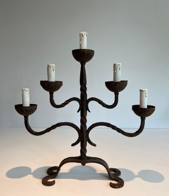 Iron 5-Arm Candleholder, 1950s-BA-1691676