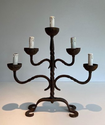 Iron 5-Arm Candleholder, 1950s-BA-1691676