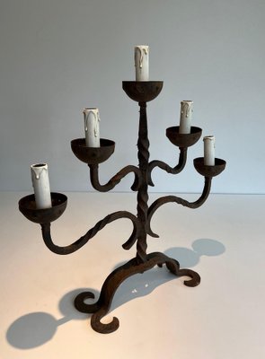 Iron 5-Arm Candleholder, 1950s-BA-1691676