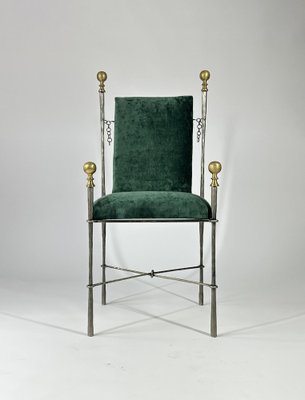 Iron and Brass Chair in the style of Maison Jansens, 1960s-MTU-1761758