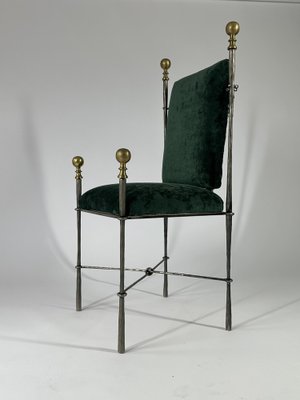 Iron and Brass Chair in the style of Maison Jansens, 1960s-MTU-1761758