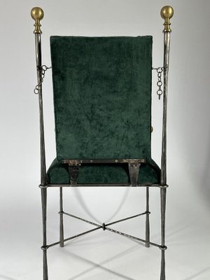 Iron and Brass Chair in the style of Maison Jansens, 1960s-MTU-1761758