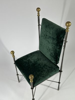 Iron and Brass Chair in the style of Maison Jansens, 1960s-MTU-1761758