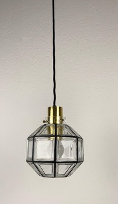 Iron and Bubble Glass Flush Mount from Glashütte Limburg, 1960s-PUK-994625