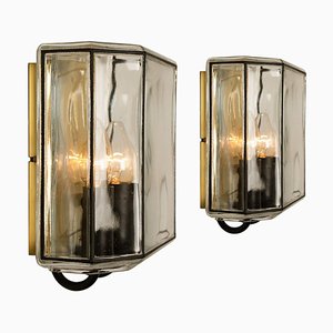 Iron and Bubble Glass Wall Lamps from Glashütte Limburg, Germany, 1960s-VDW-829162